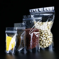 Pochette transparente Ziplock debout-Sac d'emballage alimentaire en plastique refermable Doypack avec fermeture à glissière pour collations