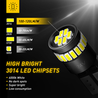 Ampoule LED AUXITO Bestseller T10 194, blanche, neuve, kit d'éclairage de plaque d'immatriculation, ampoule de phare LED 6000K pour éclairage intérieur de voiture