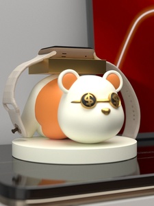 งานฝีมือเรซิ่นสร้างสรรค์ งานแฮนด์เมด ลายสัตว์เพ้นท์มือ แท่นชาร์จพร้อมที่วางของตกแต่ง สไตล์น่ารัก สำหรับ Apple - Product Image 5