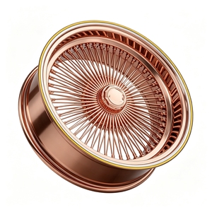 Nouvelles jantes Dayton style baril chromées argentées en alliage d'aluminium 25mm <span class=keywords><strong>ET</strong></span> 20mm <span class=keywords><strong>ET</strong></span> Flow Formed pour rétrofit/amélioration 28 pouces 5x127 - Product Image 2