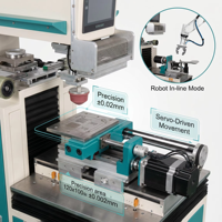Impresora de Etiquetas Automática de Montaje Lateral para Máquinas de Inyección, Accionamiento Neumático, Tecnología NFC, 500 Ciclos/Hora, para Etiquetas de Envases Cosméticos