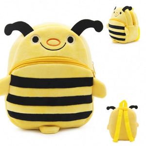Cute Soft Bee Panda Owl Penguin Rabbit Strawberry Plush Animal Customized <b>Backpack</b> for Kindergarten <b>Children</b> - Product Image 5