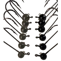 Accessoires de pêche, tête de jig vibrante en tungstène de couleur noire, fabrication industrielle