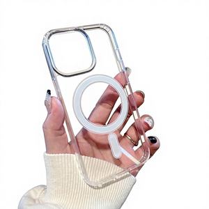 Coques de téléphone magnétiques transparentes pressées à <span class=keywords><strong>chaud</strong></span> pour iPhone 16E 17Air 14 15ProMax - <span class=keywords><strong>Coque</strong></span> rigide anti-chute magnétique tendance - Product Image 1