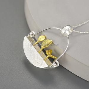 Lotus Fun, venta al por mayor, My Little Garden, Plata <span class=keywords><strong>de</strong></span> Ley 925 pura, colgante chapado en oro <span class=keywords><strong>de</strong></span> 18K, joyería fina para collar <span class=keywords><strong>de</strong></span> mujer - Product Image 4