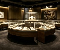 Vitrine à bijoux en bois massif de style chinois de luxe avec éclairage LED, design personnalisable pour présentoirs de vente au détail de haute qualité