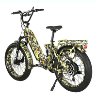 Vélo électrique Fat de couleur camouflage avec porte-bagages arrière en alliage d'aluminium et grande capacité de batterie Design Fat Tire Bike