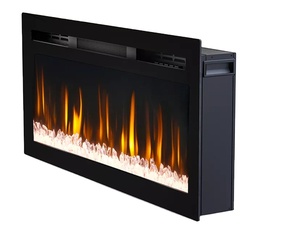 Cheminée électrique encastrée de 72 pouces, chauffage mural décoratif en métal pour l'hiver, avec flamme réaliste et télécommande, idéal pour <span class=keywords><strong>la</strong></span> maison et l'hôtel - Product Image 2