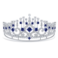 2025 dubaï style européen couronne baroque anniversaire de mariage mariage S925 argent 5A zircone luxe accessoires de cheveux de mariée