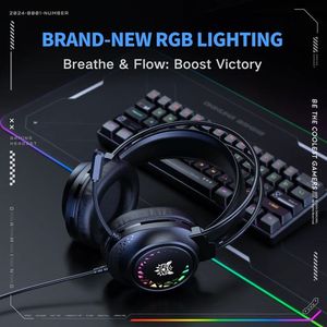 ONIKUMA X92 Gaming Headset <b>Wired</b> with <b>Microphone</b> Stereo LED Light USB and 3.5mm Plug Affordable Headset for Computer Laptop - Product Image 4