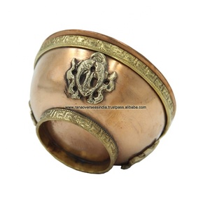 ถ้วยทองแดงทิเบตทรงกลมพร้อมขอบสำหรับแท่นบูชา,ที่วางธูปหอมและของตกแต่งใช้ตอนเผา - Product Image 3