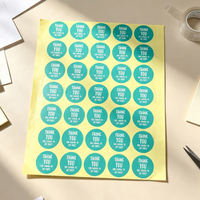 Etiquetas Adhesivas Redondas Personalizadas de Agradecimiento, Impresas en Papel Resistente al Agua para Cajas de Regalo, Recuerdos de Fiesta y Sellado de Empaques