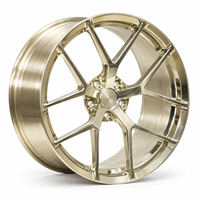 Jantes forgées à rayons fendus concaves polies or 18-22 pouces 5x112 5x114.3 5x120 en alliage 6061-T6 pour BMW Audi Mercedes-Benz