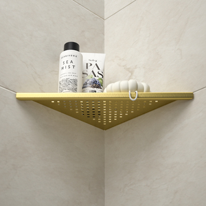 2025 thiết kế mới 10x10 "chải vàng góc kệ không có chất kết dính cần thiết 304 thép không gỉ cho phòng tắm - Product Image 3