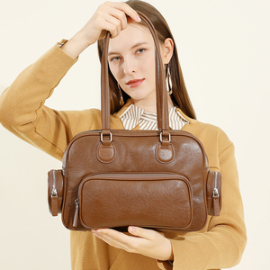 Bolso clásico <span class=keywords><strong>de</strong></span> diseñador <span class=keywords><strong>de</strong></span> lujo para mujer, bolso <span class=keywords><strong>de</strong></span> hombro <span class=keywords><strong>de</strong></span> cuero genuino curtido vegetal para mujer, bolsos <span class=keywords><strong>de</strong></span> hombro con múltiples bolsillos - Product Image 1
