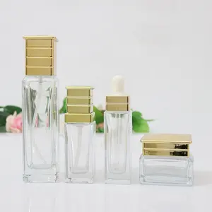 Hot Koop Glas Cosmetische Fles Set, Glas Cosmetische Fles En Potten Voor Persoonlijke Huidverzorging Verpakking