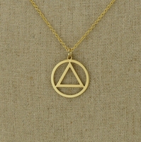 Collier de sobriété plaqué or 18 carats de haute qualité, cadeau de récupération, sans ternissement, symbole de l'Alcoolisme anonyme, pendentif, bijoux