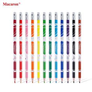 Ensemble de 12 crayons de couleur effaçables Macaron Crayons de couleur personnalisés avec gomme - Product Image 2
