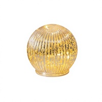 Globo de Vidrio de Mercurio Navideño D12CM/15CM con Luz LED, Lámpara Decorativa de Mesa, Decoración Navideña para el Hogar