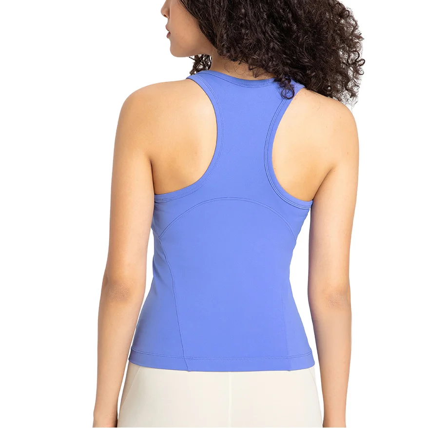 Women's Sleeveless Workout Vest Custom Logo Print Quick Dry Racer Back Gym Fitness Tank Top Breathable Activewear Yoga