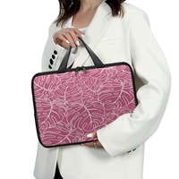 Étui pour ordinateur portable en PU au design hawaïen personnalisable, sac d'ordinateur portable esthétique et portable avec poignée, housse pour ordinateur portable personnalisée pour femmes