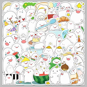 50 Pezzi Adesivi in PVC Impermeabili Personalizzati, Divertenti Decalcomanie Cartoon 'Blah Blah Blah' per Mobili, Frigorifero, Decorazioni Fai-da-Te - Product Image 5
