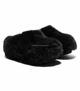 Chaussures d'hiver chaudes, bout rond, luxe, unisexe, homme, sabot de neige, sabot chaud, fourrure grise, pantoufles en peau de mouton, femme, sabot en fourrure grise - Product Image 3