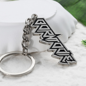 Vente en gros personnalisé 2d 3D marque métal logo porte-clés personnalisé émail argent plaqué alliage porte-clés personnalisé avec votre logo lettre - Product Image 3