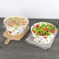 Vente en gros de haute qualité, grande capacité, conception personnalisée, impression, bols à salade en papier de qualité alimentaire