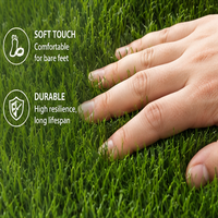 Gazon artificiel durable à dos tissé, stabilisé aux UV, pour aménagement paysager commercial