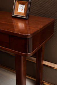 Meuble de maison, <span class=keywords><strong>coiffeuse</strong></span> moderne en bois brun, ensemble de table à maquillage avec miroir - Product Image 5