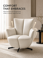 Fauteuil individuel personnalisé OEM/ODM avec revêtement en cuir pleine fleur ou en tissu, chaise de salon d'intérieur pour projets hôteliers et mobilier domestique