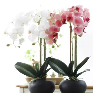 Настоящие на ощупь листья фаленопсиса, искусственное растение, декор листьев орхидеи