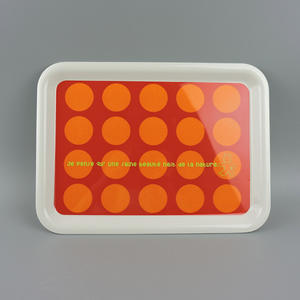 Plateau de service blanc, plateau de service rectangulaire en mélamine empilable robuste et facile à nettoyer pour servir des aliments, des fruits, D - Product Image 6