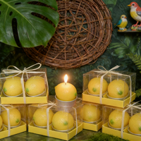 Zitronenförmige Sojawachs-Kerze Handgefertigt Dekorative Kerze für Meditation Stressabbau Stimmungssteigerung Bad Neujahr Diwali Ramadan Bars