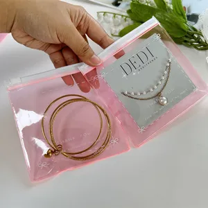 Custom PVC Plastic Bags Jewelry Packaging Transparent Ziplock Bag Small Clear Cosmetic Zipper Pouch With Logo