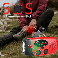 XSY-088 portabel Mini Radio Crank tangan 2000mAh Solar Power Bank dengan USB & SOS LED Senter