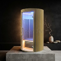 Sauna infrarouge lointain en bois massif OMNI Hemlock pour 1 personne, sauna sec professionnel pour salle de sport, récupération professionnelle en intérieur