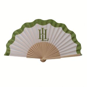 Abanico Plegable de Bambú y Madera Resistente, con Logotipo Personalizado Impreso, Tela Bordada, Papel, 23x42cm, Regalo Promocional - Product Image 1