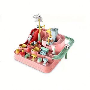 Jouets éducatifs Montessori pour enfants, circuit de course de voitures à construire avec des tuiles magnétiques - Product Image 1