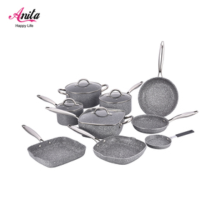Juego de Ollas y Sartenes Antiadherentes de 13 Piezas con Revestimiento de Granito, Juego de Utensilios de Cocina de <span class=keywords><strong>Piedra</strong></span> Antiadherente - Product Image 1