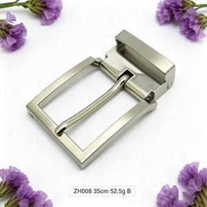 Hebilla angular de aleación de zinc cepillado de 35 mm con soporte trasero, hebilla de contorno nítido para cinturón de cuero de vestir para hombre - Product Image 5