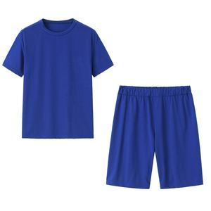 Pyjama d'été à manches courtes, col rond, couleur unie pastel, vêtements de loisirs, deux pièces pour la maison, vêtements de nuit pour femmes. - Product Image 5