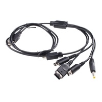 Câble de charge de chargeur USB noir 1.2m 5 en 1 pour Nintendo DS Lite Wii U 3DS XL LL DSI GBA SP PSP cordon d'alimentation de jeu
