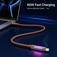 Kabel USB PD 60W Desain Aromaterapi Silikon Asli Kompatibel untuk Laptop Monitor Ponsel