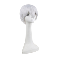 Tokyo Ghoul Kaneki Ken Cosplay perruque courte argent blanc résistant à la chaleur cheveux synthétiques Anime Costume fête haute qualité perruque