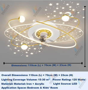 Ventilateur de plafond LED à spectre complet pour la protection des yeux, moteur silencieux, ventilateur de plafond pour chambre d'enfant - Product Image 6