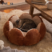 Lit pour animaux de compagnie Petora Luxury Cactus Petals, en peluche douce, confortable et chaud, pour chat et chien