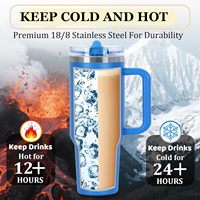 Tswofia Lot de 15 gobelets isothermes en acier inoxydable à double paroi de 40 oz, réutilisables, pliables, anti-fuite, avec couvercle rabattable, isolation sous vide 6-12h