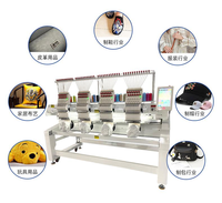 Machine à broder industrielle de haute qualité à 4 têtes, 12 à 15 aiguilles pour casquette/t-shirt/plat, état neuf, vitesse maximale de 1200 tr/min